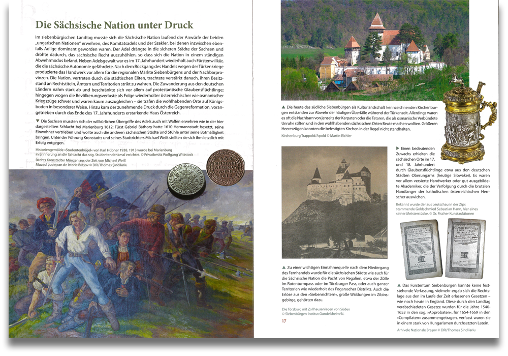 Ausstellungskatalog | Andreanum 800 Jahre. Seiten 16 und 17: Die Sächsische Nation unter Druck