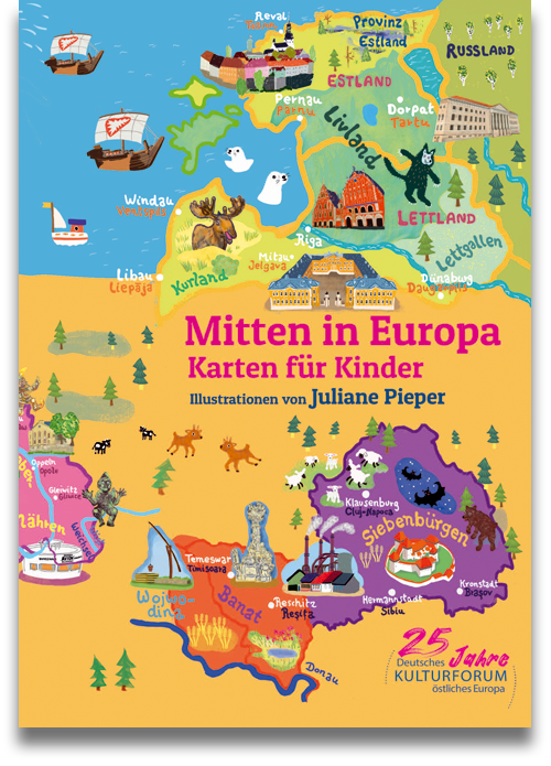 Buchcover: Juliane Pieper: Mitten in Europa. Karten für Kinder