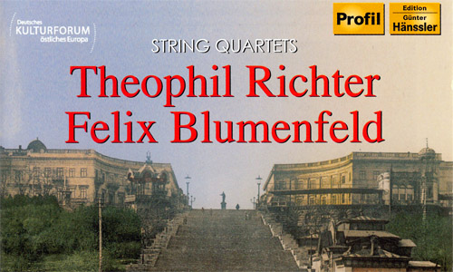 CD-Cover: Theophil Richter, Felix Blumenfeld: String Quartets. Odessa celebrates centenial of Sviatoslav Richter. Odessa String-Quartet. (Ausschnitt)