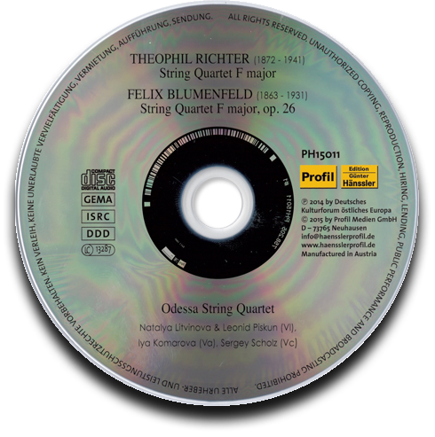 CD: Theophil Richter und Felix Blumenfeld: Streichquartette