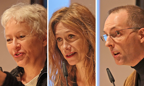 Ulrike Draesner, Karolina Kuszyk und Bernhard Hartmann | Foto: © Deutsches Kulturforum östliches Europa, 2024 • Markus Nowak (Ausschnitt)