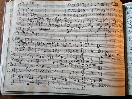 Eine Seite aus der austographen Partitur von Joseph Elsners Septett in der Sammlung der Bibliothek der Warschauer musikalischen Gesellschaft