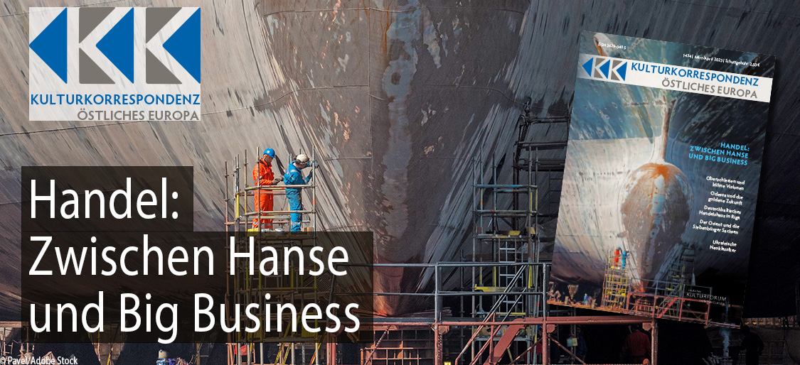 Banner der KK 1434 – Monate März/April 2023 – Heft-Schwerpunkt: Handel: Zwischen Hanse und Big Business