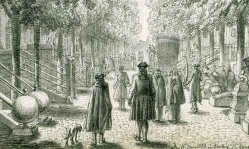 Daniel Chodowiecki: Die Langgasse in Danzig, Reise von Berlin nach Danzig,© Akademie der Künste, Berlin, Kunstsammlung, Inv.-Nr.: Chodowiecki 21 (Ausschnitt)