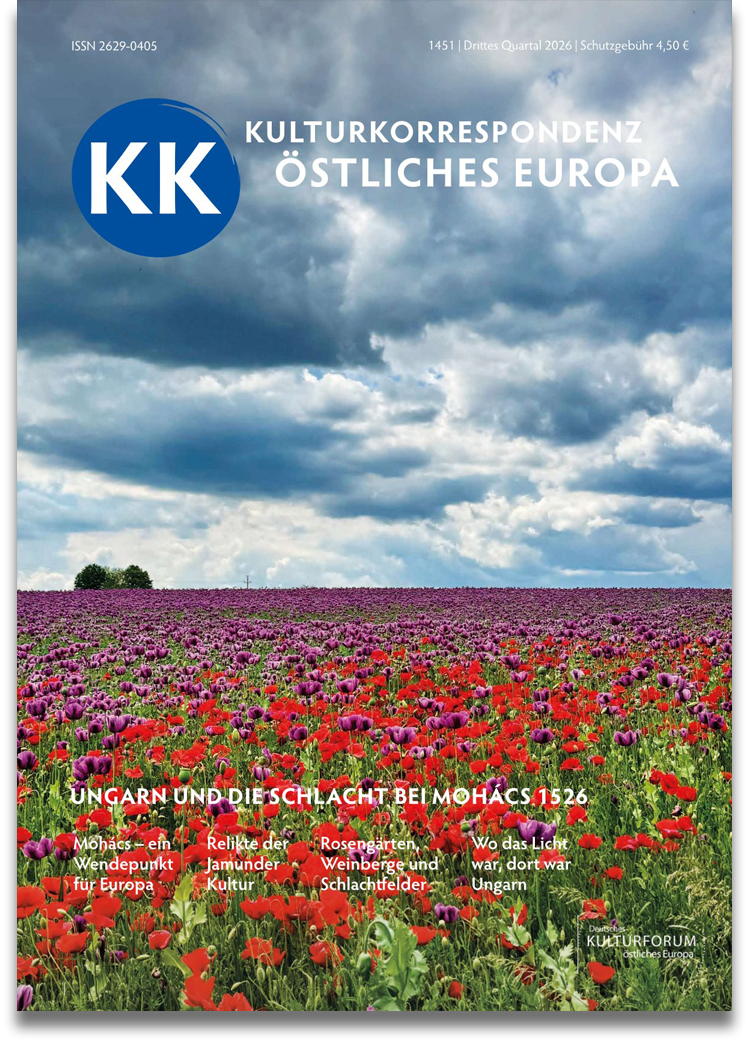 Titelbild: Ungarn und die Schlacht bei Mohács 1526 | KK – Kulturkorrespondenz östliches Europa Nr. 1451 – Ausgabe Drittes Quartal 2026 Titelbild: Ungarn und die Schlacht bei Mohács 1526 | KK – Kulturkorrespondenz östliches Europa Nr. 1451 – Ausgabe Drittes Quartal 2026