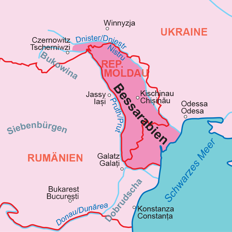 Regionenkarte Bessarabien. Karte: Blochplan, © DKF 2021