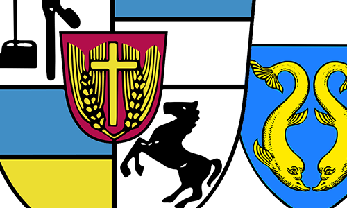 Die Logos des Bessarabiendeutschen Vereins (groß) und der ehemaligen Landsmannschaft der Dobrudscha- und Bulgariendeutschen (klein)