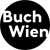 Logo: Buch Wien – weiß auf schwarz rund