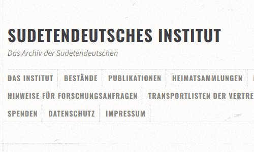 Screenshot: Sudetendeutsches Institut (Ausschnitt)