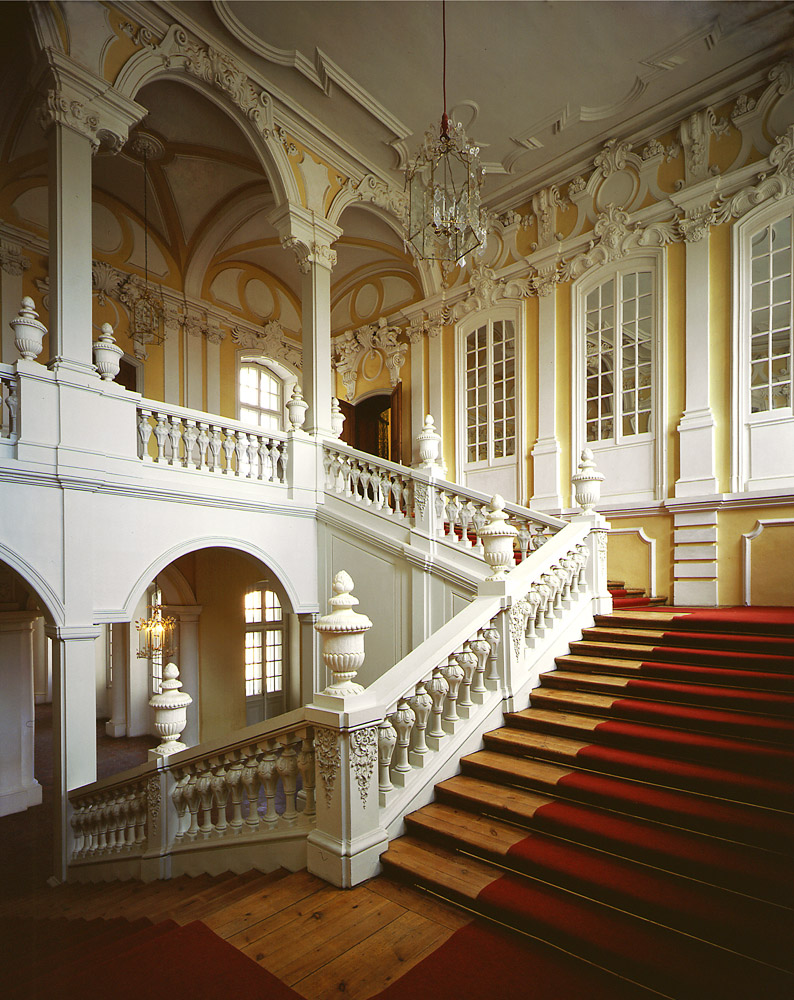 Treppenhaus im Schloss Ruhenthal/Rundāle. Foto: © Deutsches Kulturforum östliches Europa, 2025