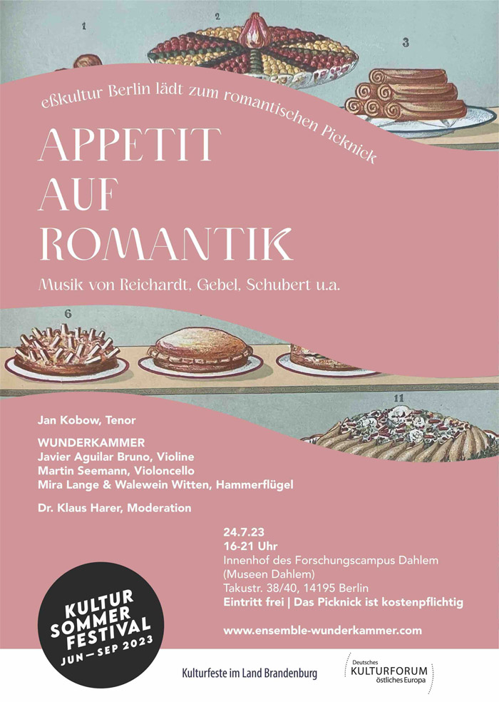 Kultursommerfestival 2023: Appetit auf Romantik – Plakat zur Veranstaltung