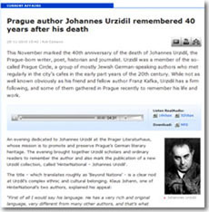 Radio Prague, 25.11.2010: Prague author Johannes Urzidil remembered 40 years after his dead