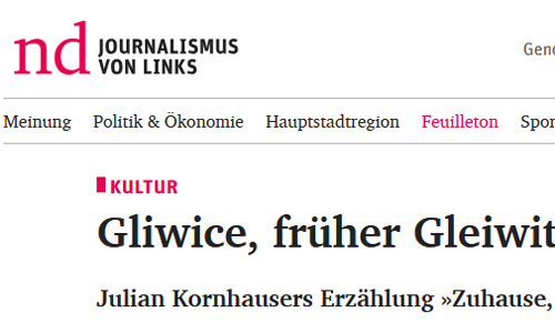 Screenshot: Neues Deutschland, 23.10.2004: Głiwice, früher Gleiwitz