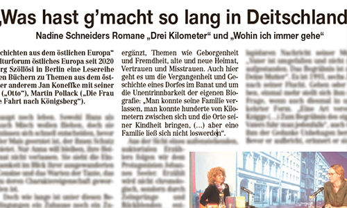 Siebenbürgische Zeitung, 28.03.2022: »Was hast g’macht so lang in Deitschland?« (Ausschnitt)