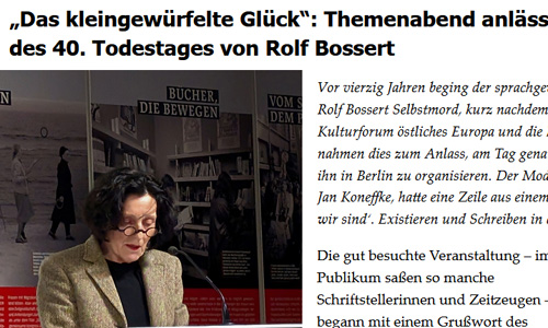 Screenshot: Siebenbürgische Zeitung, 02.03.2026 – »Das kleingewürfelte Glück«: Themenabend anlässlich des 40. Todestages von Rolf Bossert (Ausschnitt)