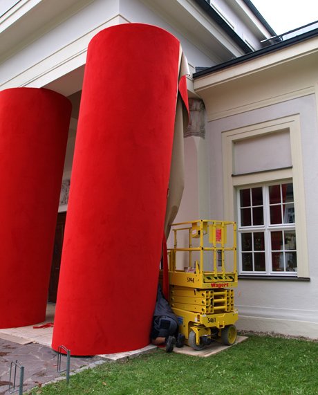 Renovierungsarbeiten an der Installation von Magdalena Jetelová, September 2014