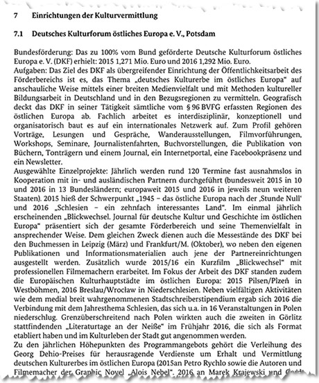 Ausschnitt aus Seite 22 – Bericht des Deutschen Kulturforums östliches Europa