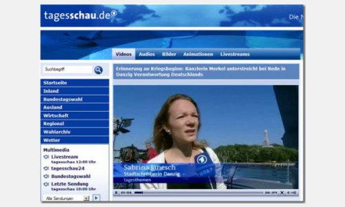 Screenshot: ARD tagesthemen – 01.09.2009