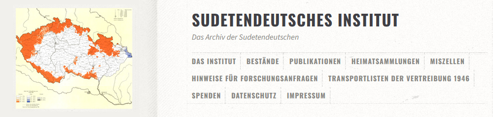 Screenshot: Sudetendeutsches Institut (Ausschnitt)